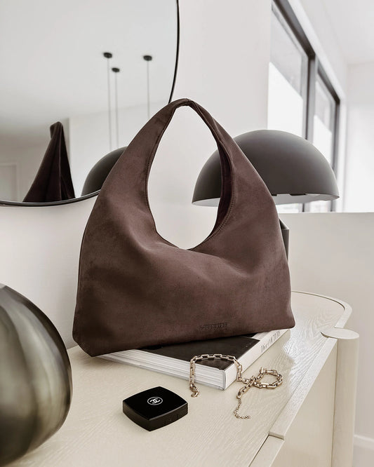 Louenhide Suede Monaco Shoulder Bag Chocolate