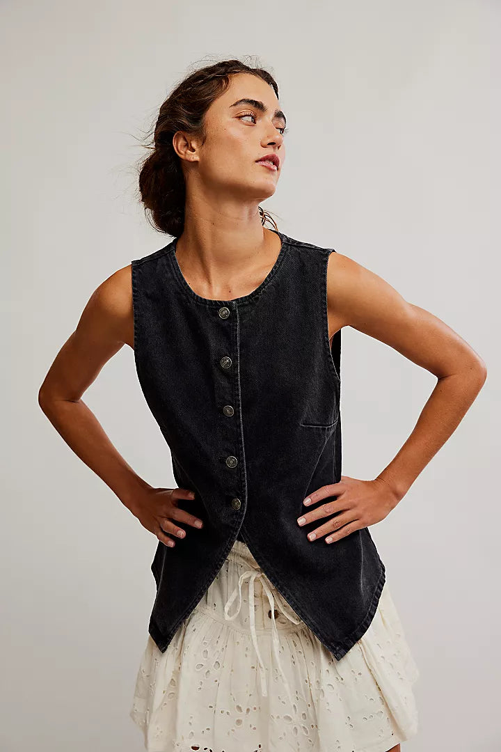 Free People Aimee Vest Black