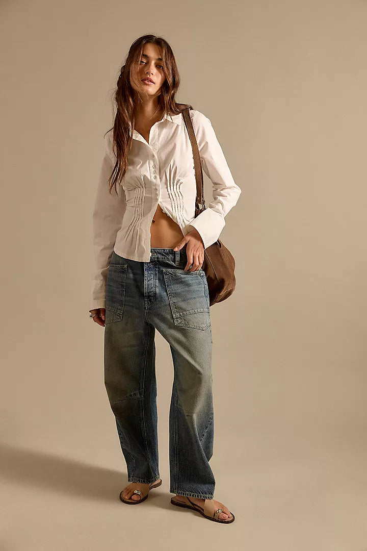 Free People Minimalist Moxie Barrel Jeans