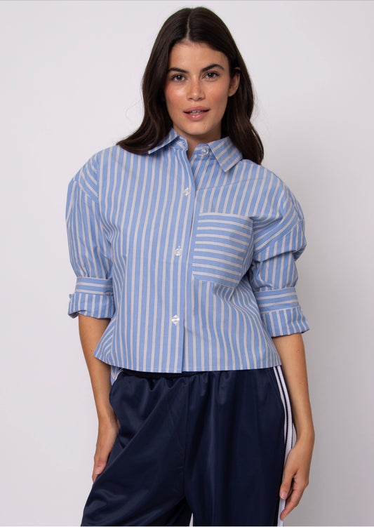 RD Style Kerwin Hi-Low Shirt Slate Blue