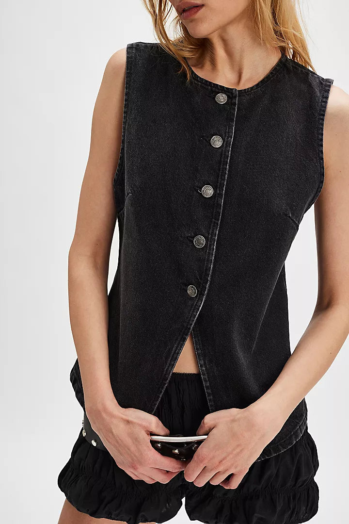 Free People Aimee Vest Black