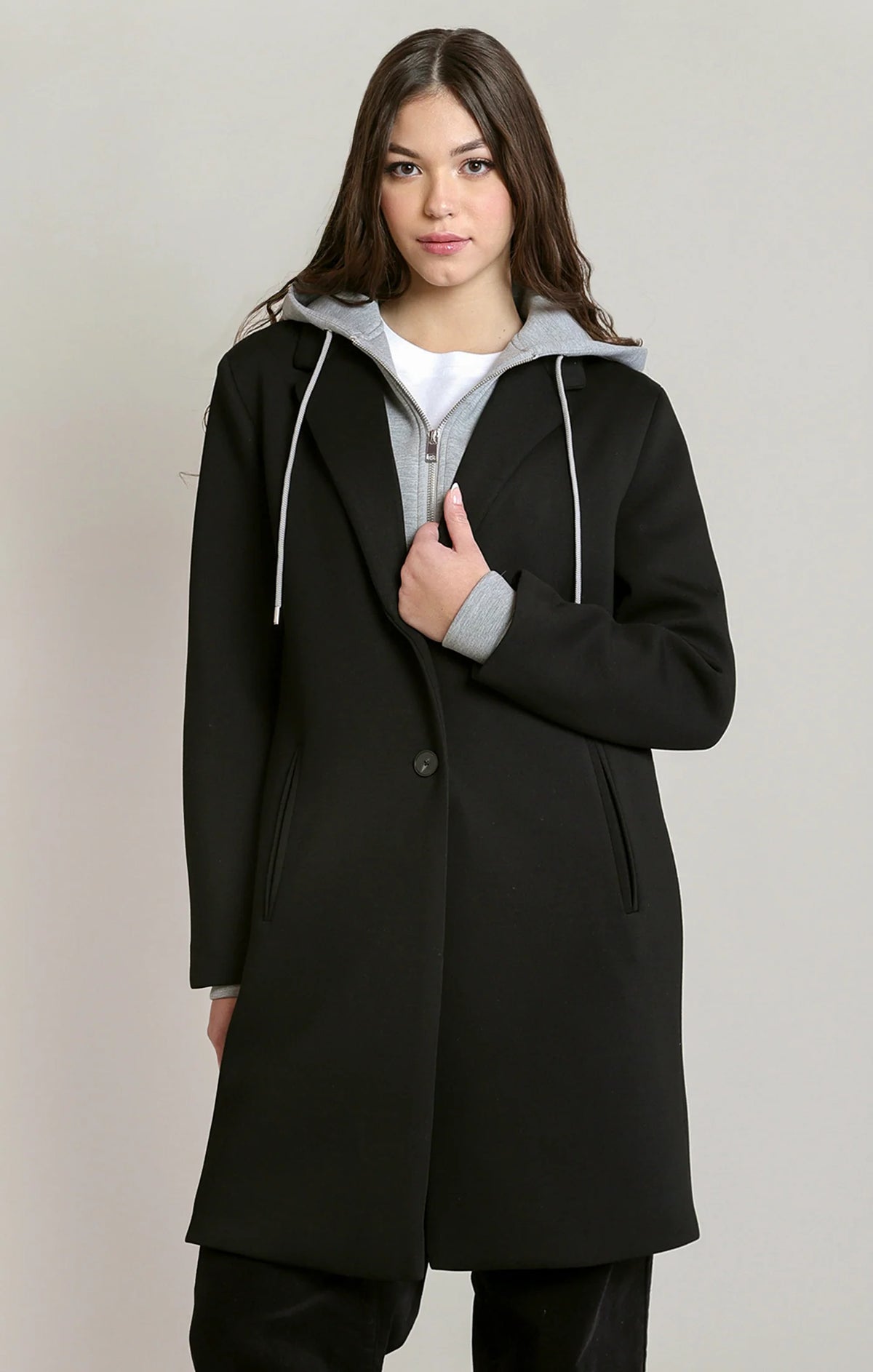 Cityside Convertible Hooded Coat | Black