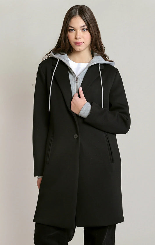 Cityside Convertible Hooded Coat | Black