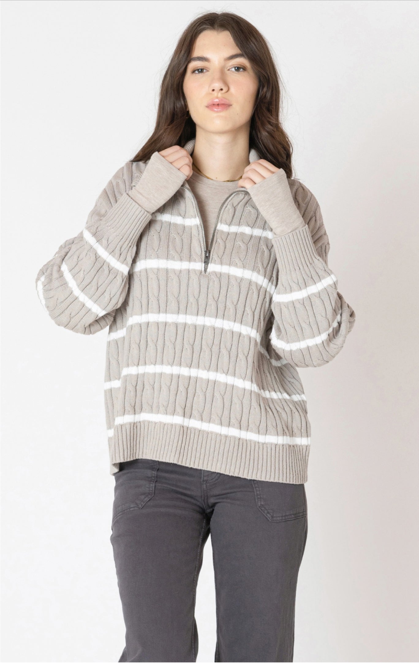 Dex Half-Zip Cable Sweater