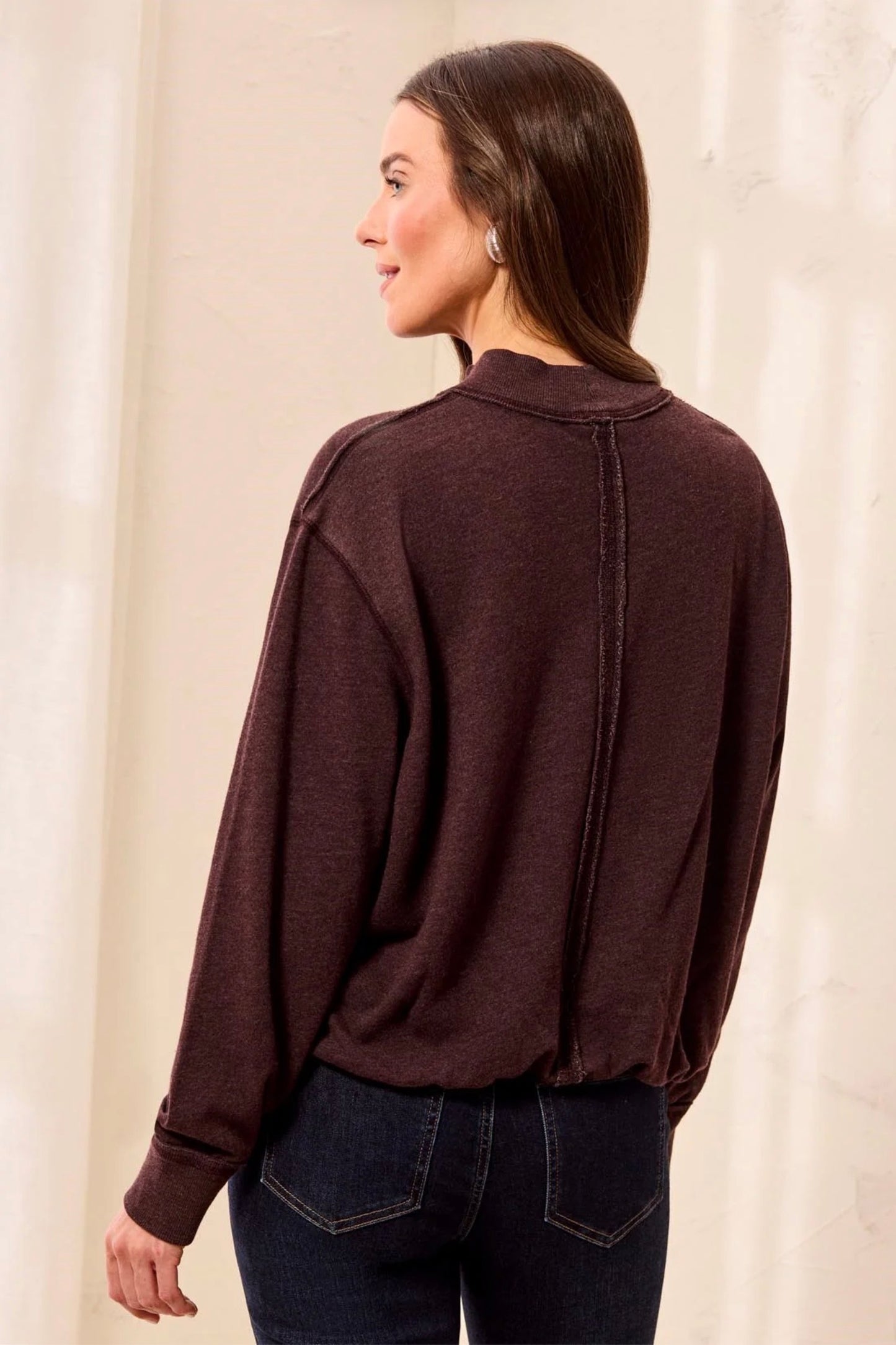 Tribal Bubble Terry Crewneck Saddlebrown