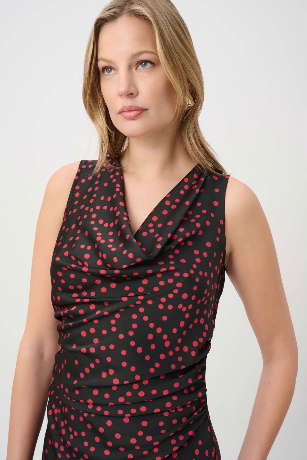 Joseph Ribkoff Polka Dot Recycled Satin A-Line Dress 264210