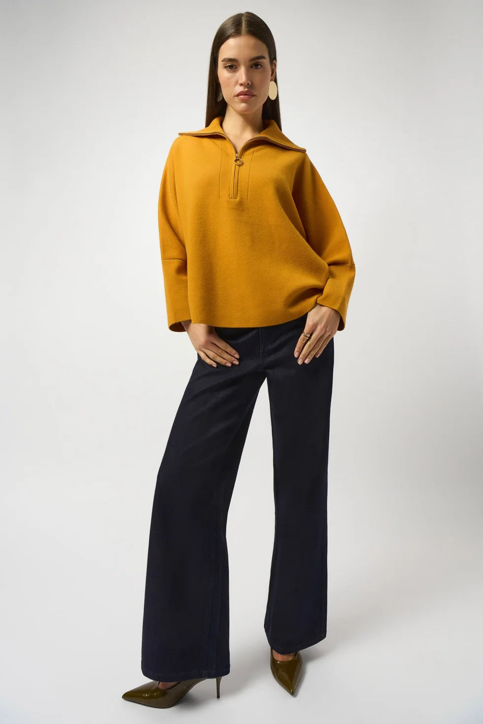 Joseph Ribkoff Goldie Classic Wide-Leg Stretch Jeans Dark