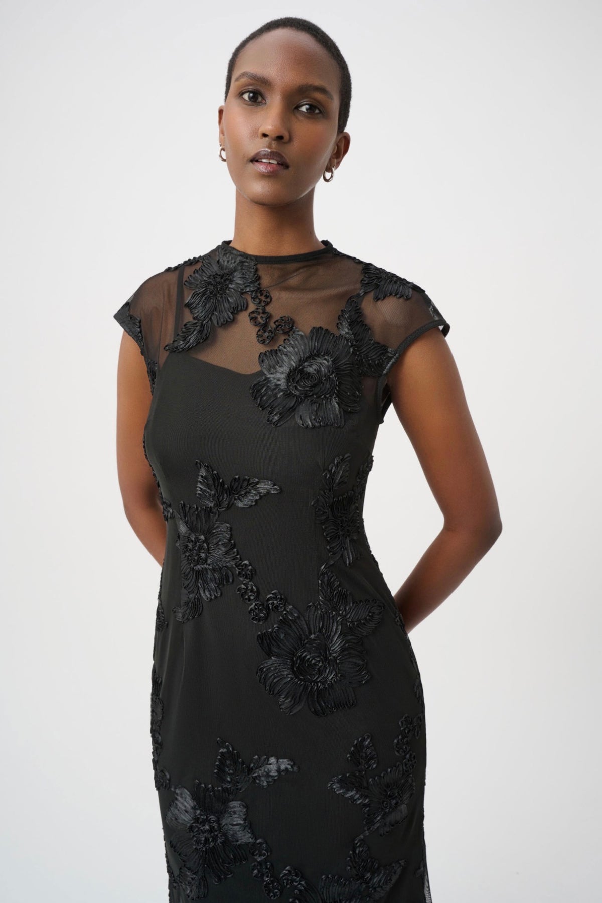 Joseph Ribkoff Embellished Trumpet Dress 264143