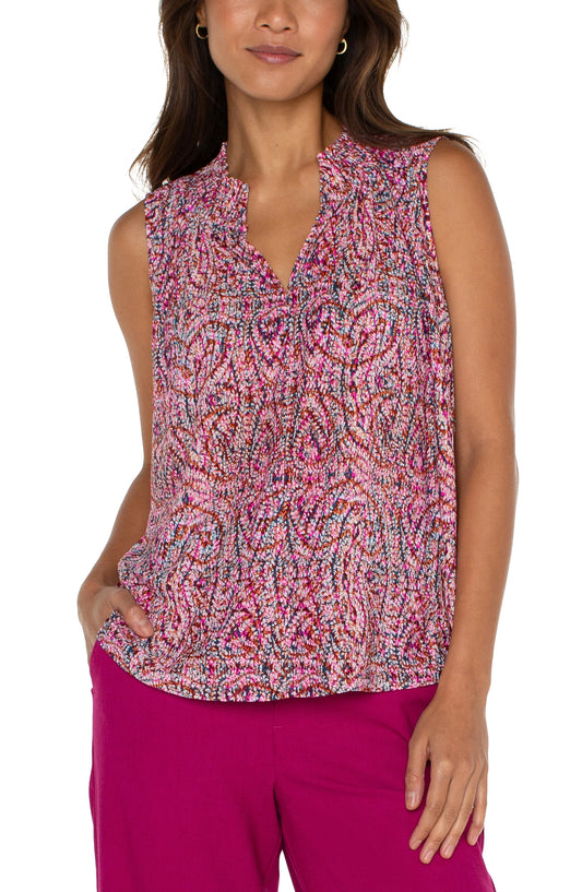 Liverpool Sleeveless Patterned Blouse