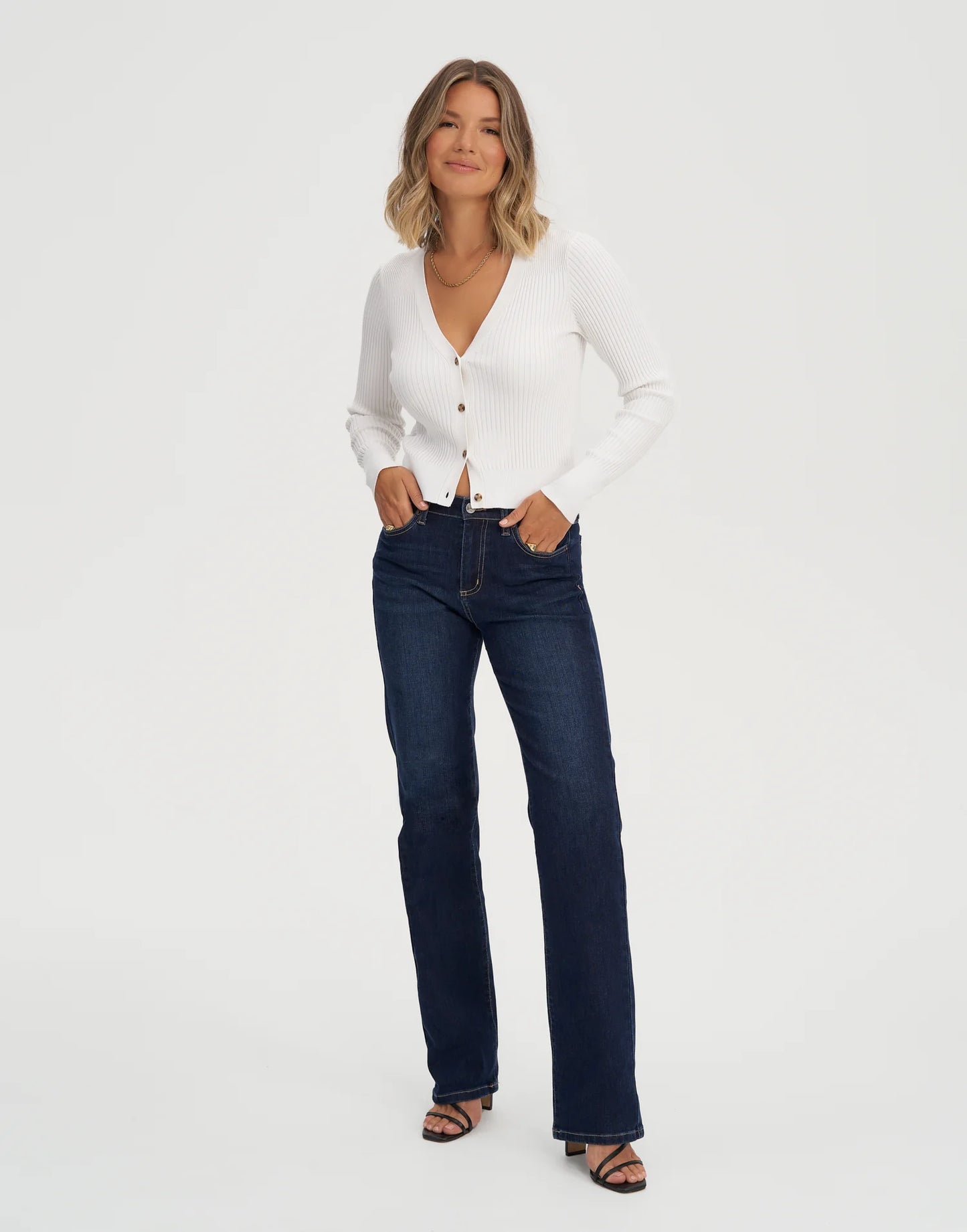 CHLOE STRAIGHT JEANS / 34" DARK INDIE