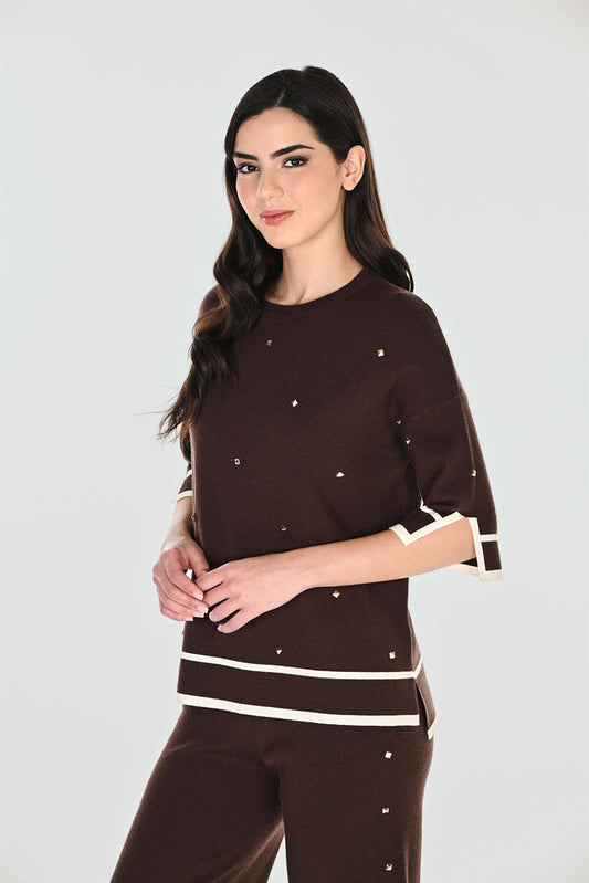 Frank Lyman Crew Neck Casual Pullover 263765
