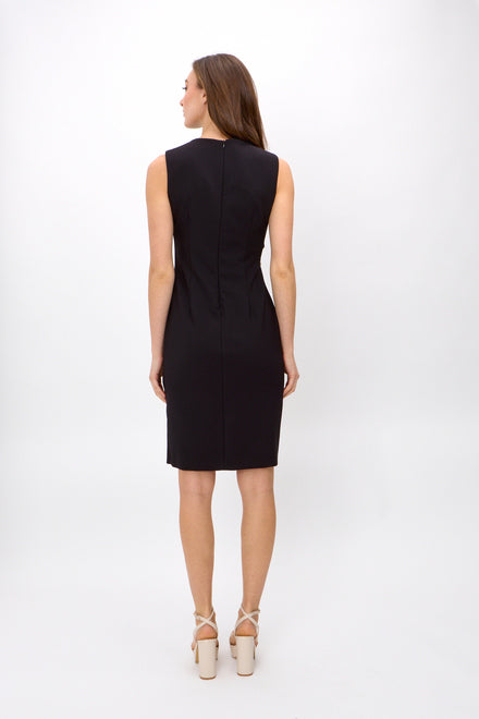 Lux Twill Sleeveless Sheath Dress Black 242151