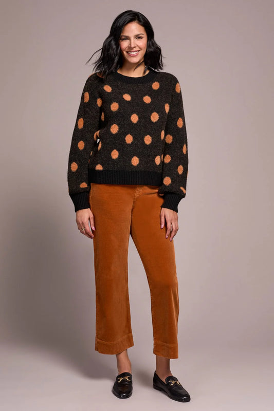 Tribal Crew Neck Polka Dot Sweater