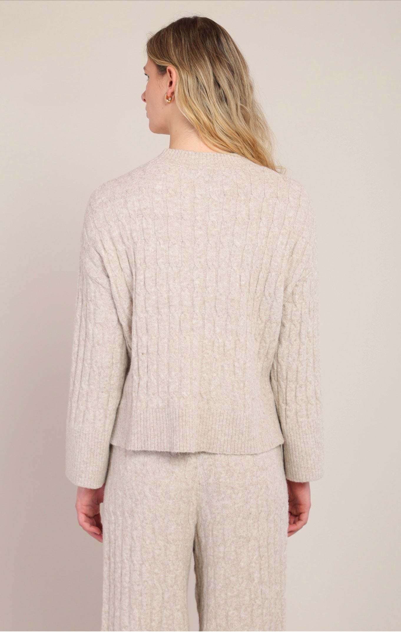 Room 34 Cable Knit Sweater Beige