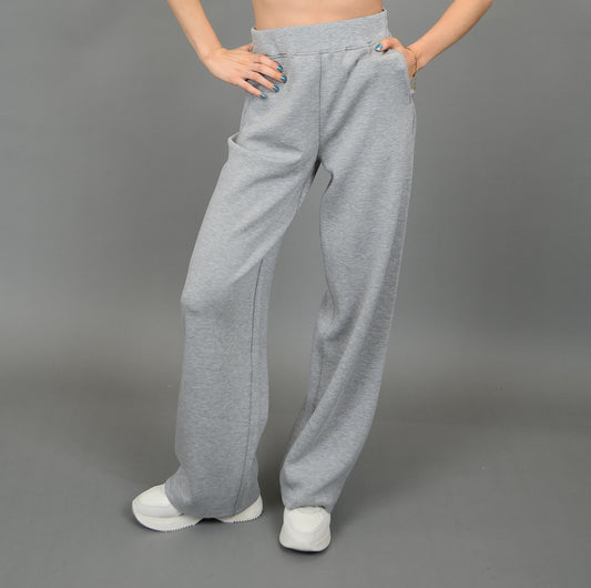 Second Skin Victoria Pull On Wide Leg Pants Heather Grey