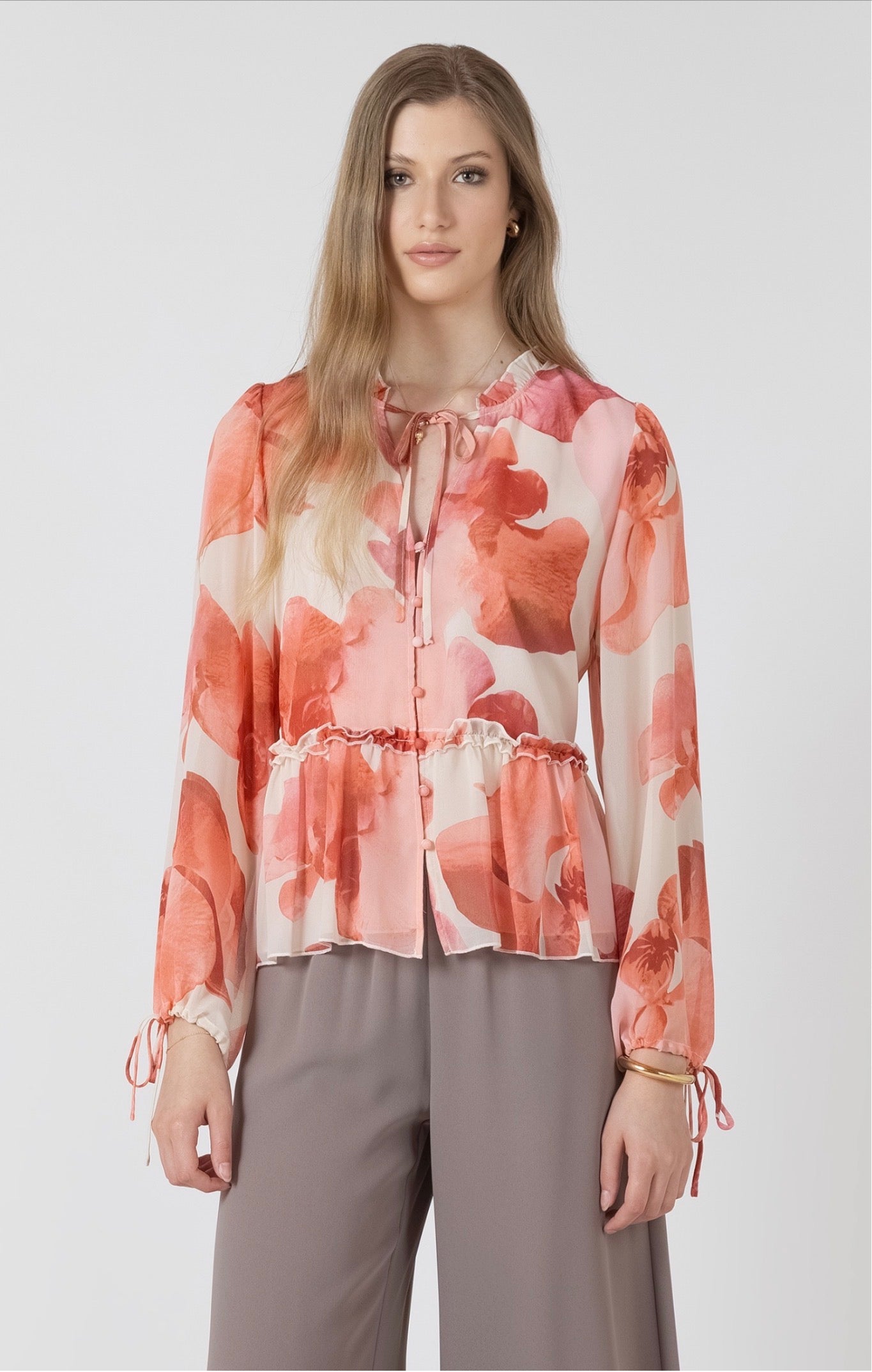Black Tape Soft Peplum Blouse