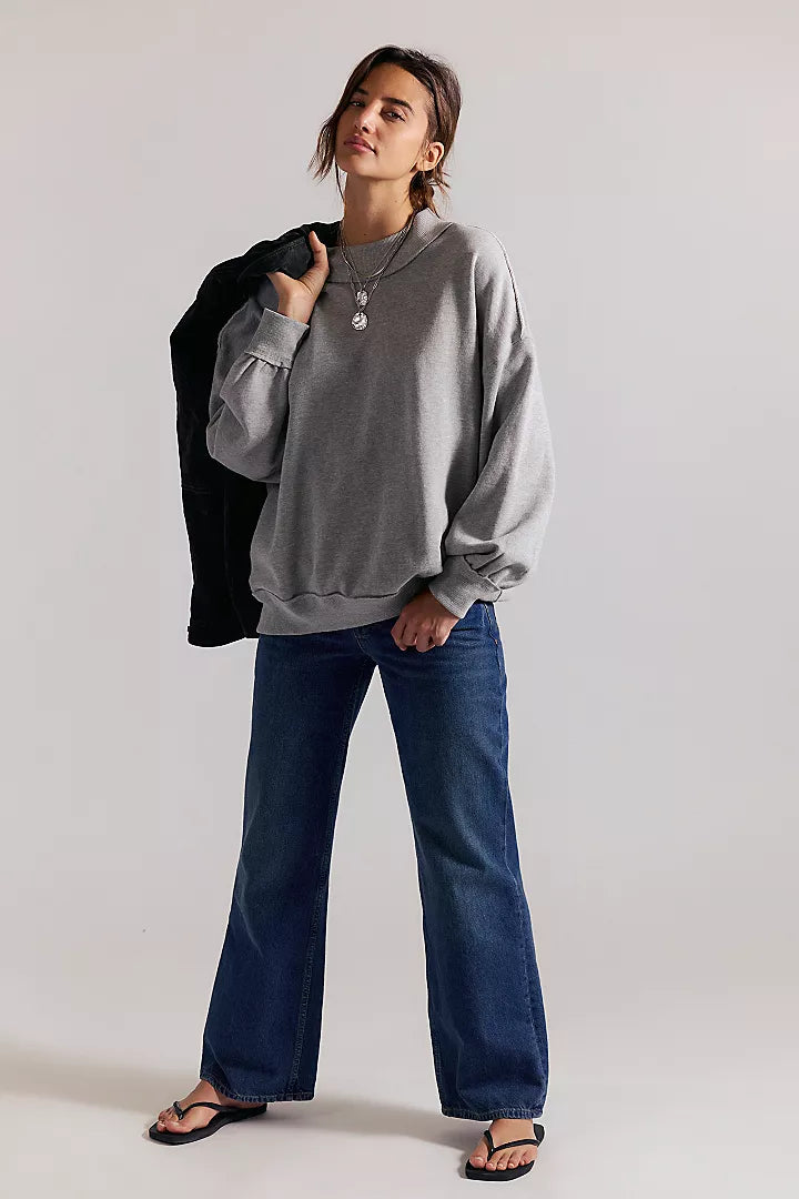Free People Palm Springs Pullover Heather Grey
