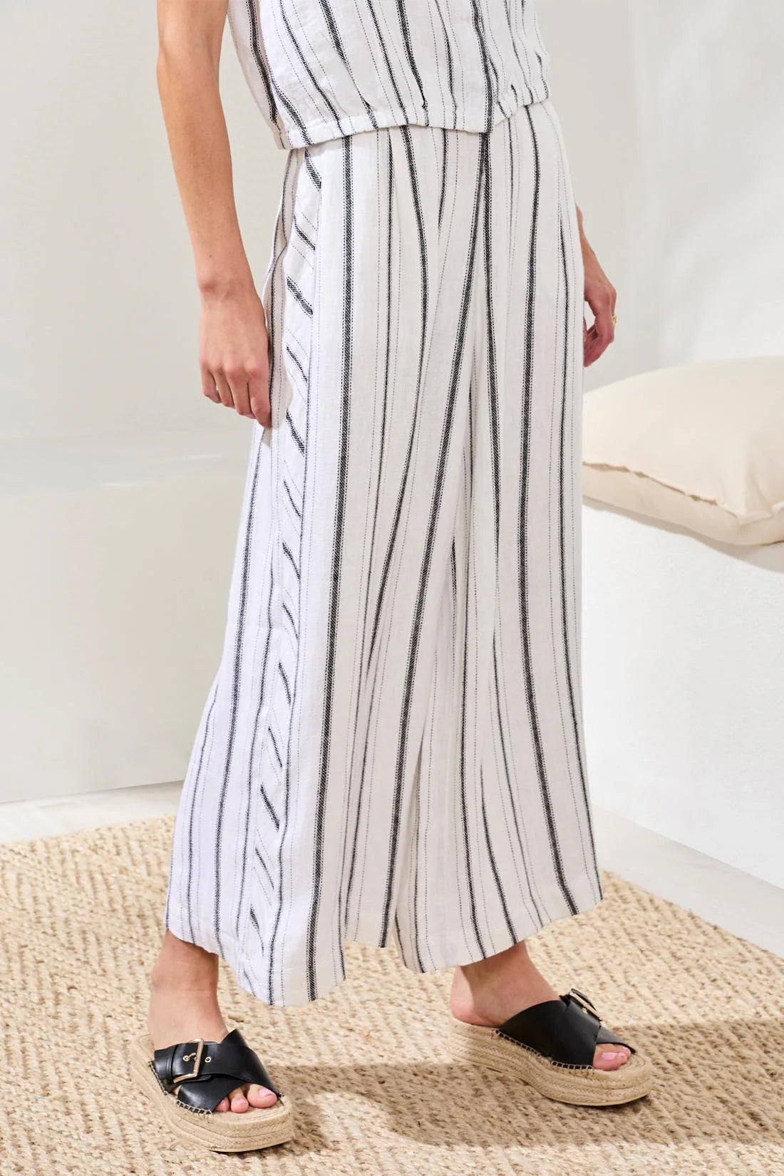 Tribal Soft Linen Flowy Striped Pants