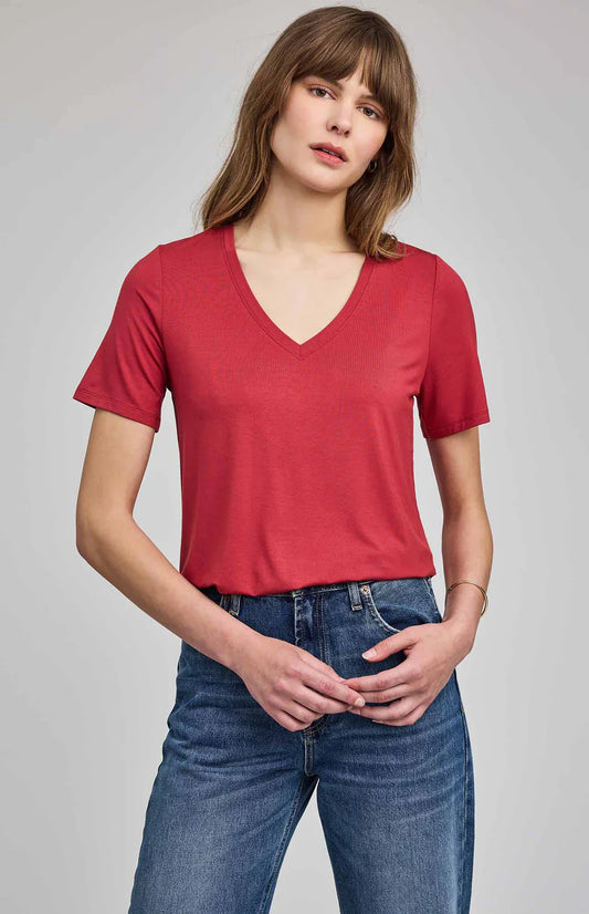 Gentle Fawn Jamie V-Neck Tee Garnet