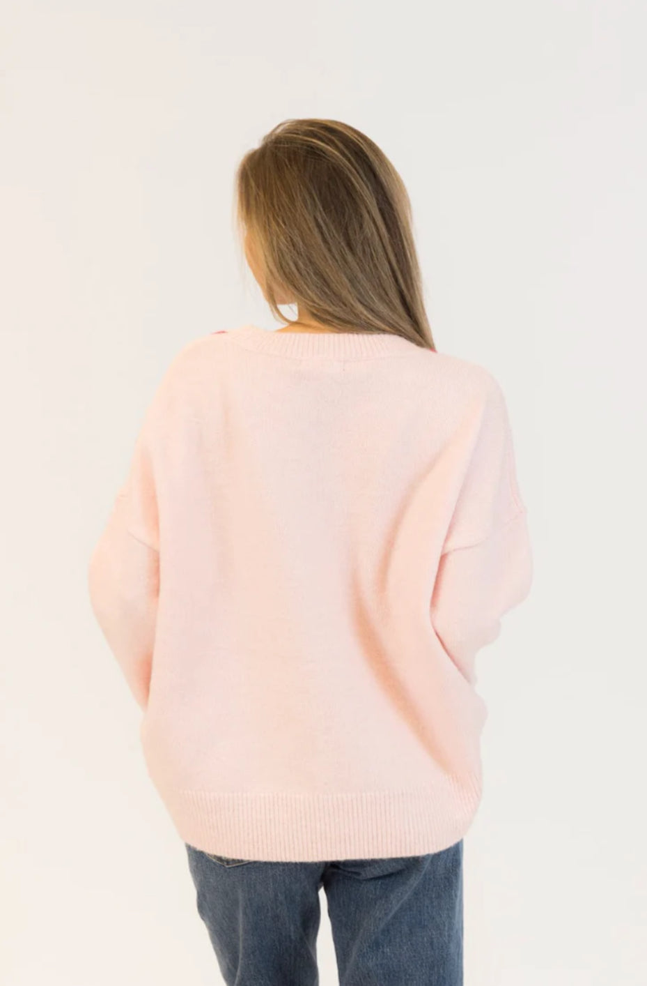 Lyla & Luxe Pink Heart Pullover Sweater