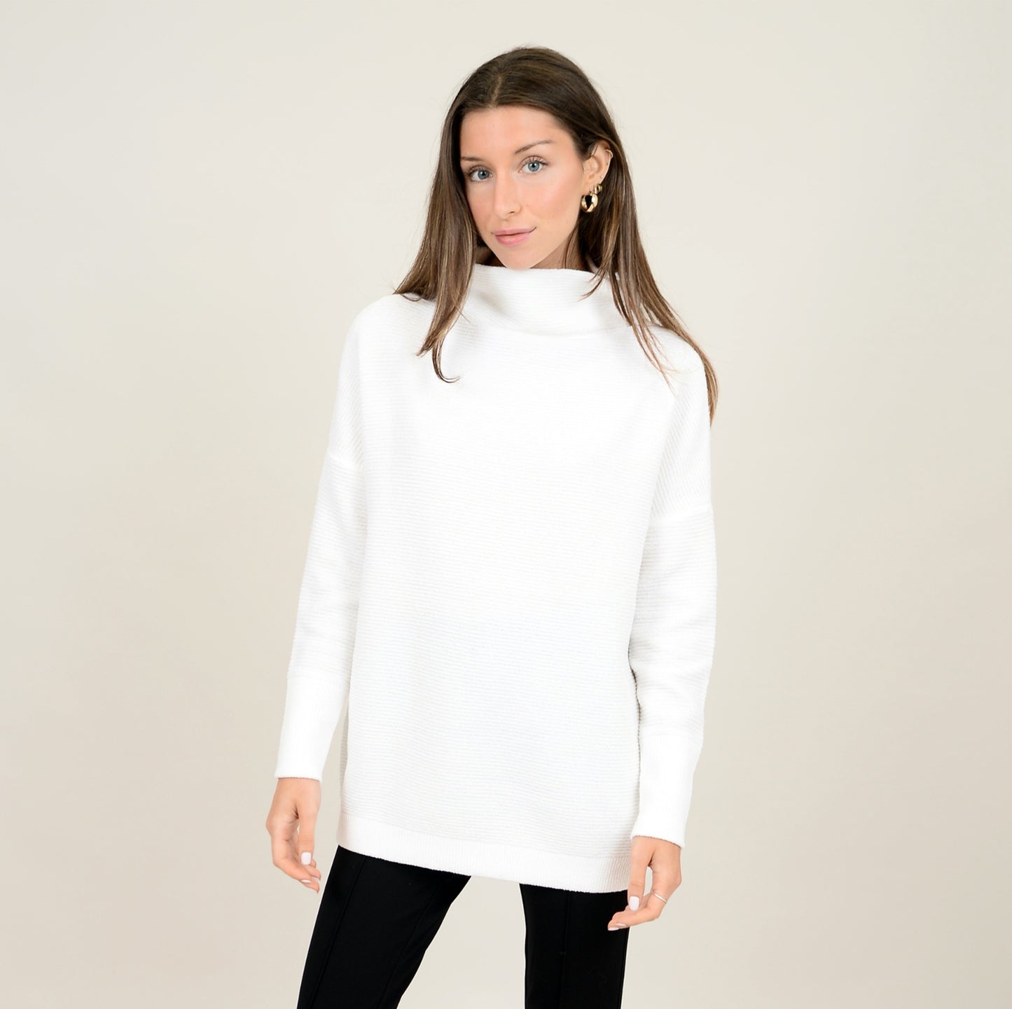 RD Style Nancy Ottoman Mockneck Sweater White