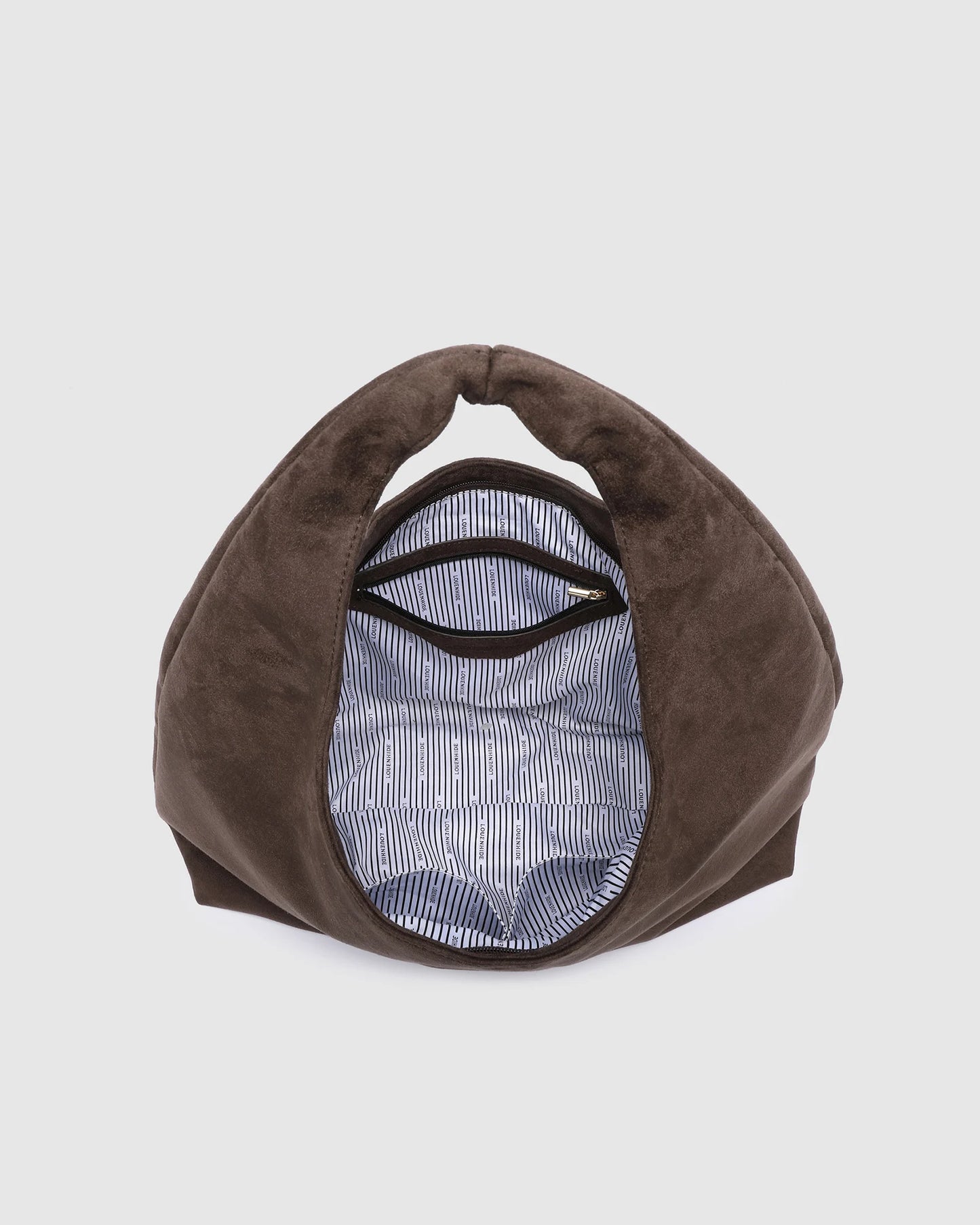 Louenhide Suede Monaco Shoulder Bag Chocolate