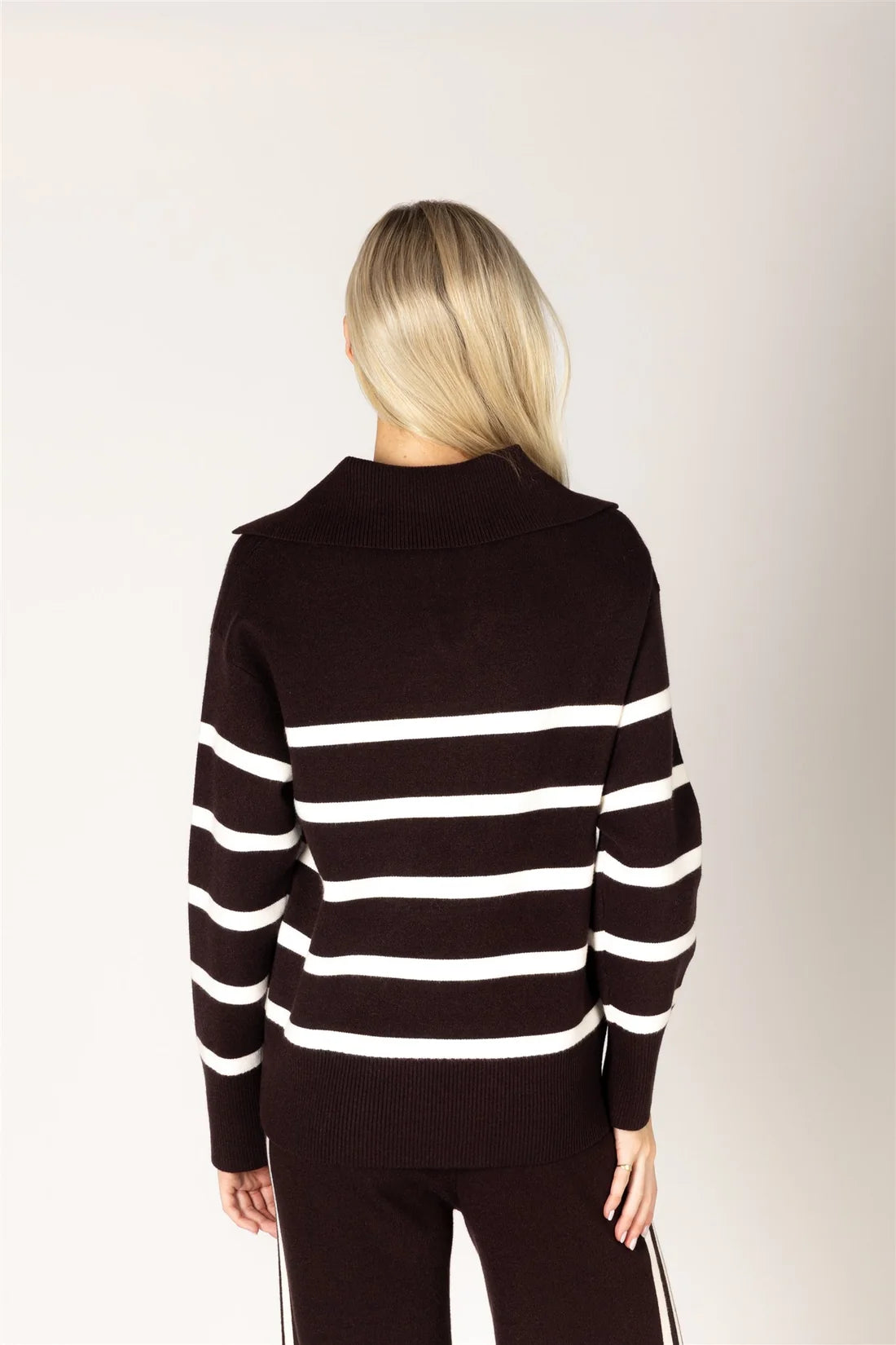 Lyla & Luxe Bella Polo Sweater Espresso
