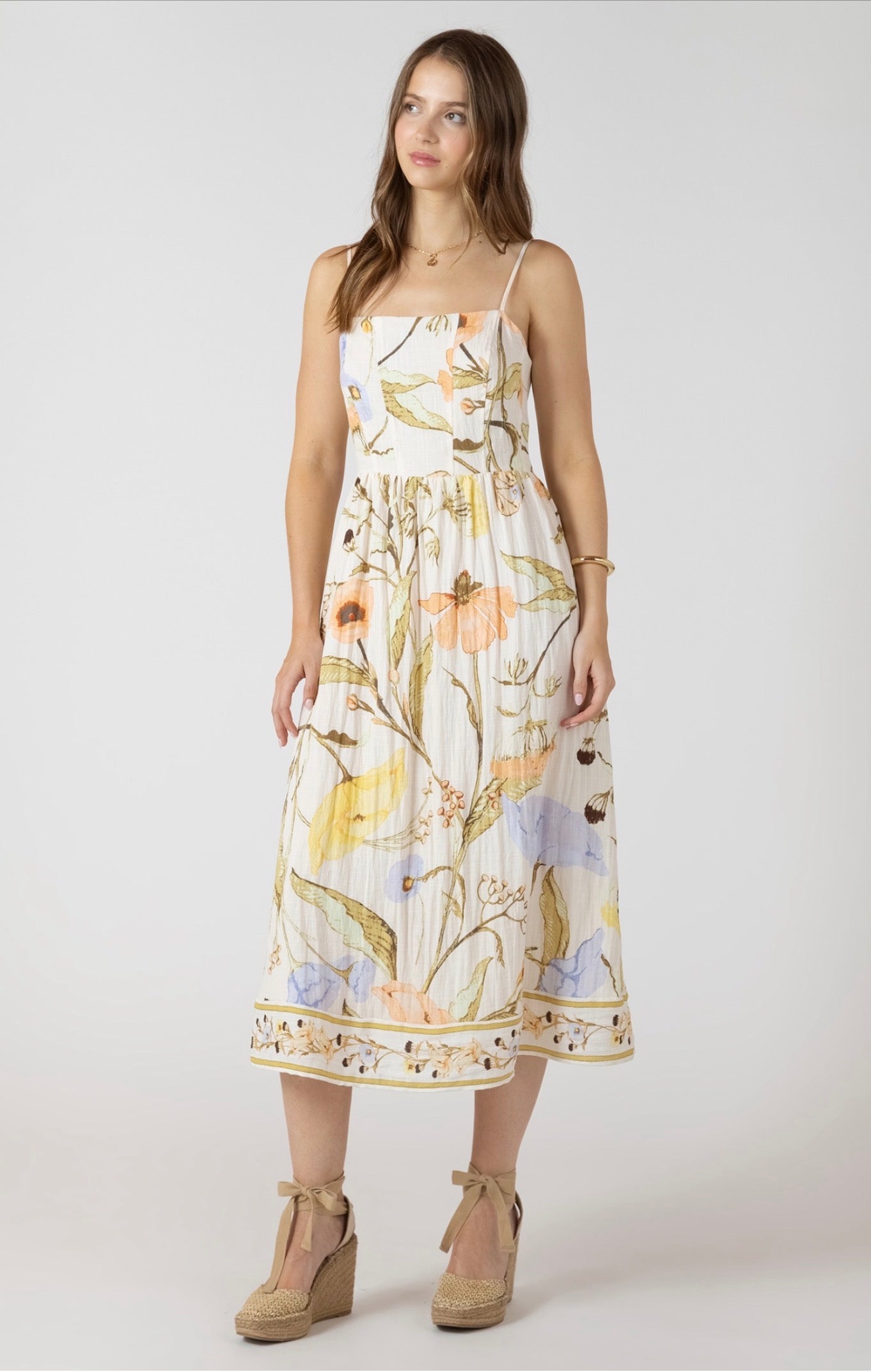 Dex Smocked Detail Midi Dress