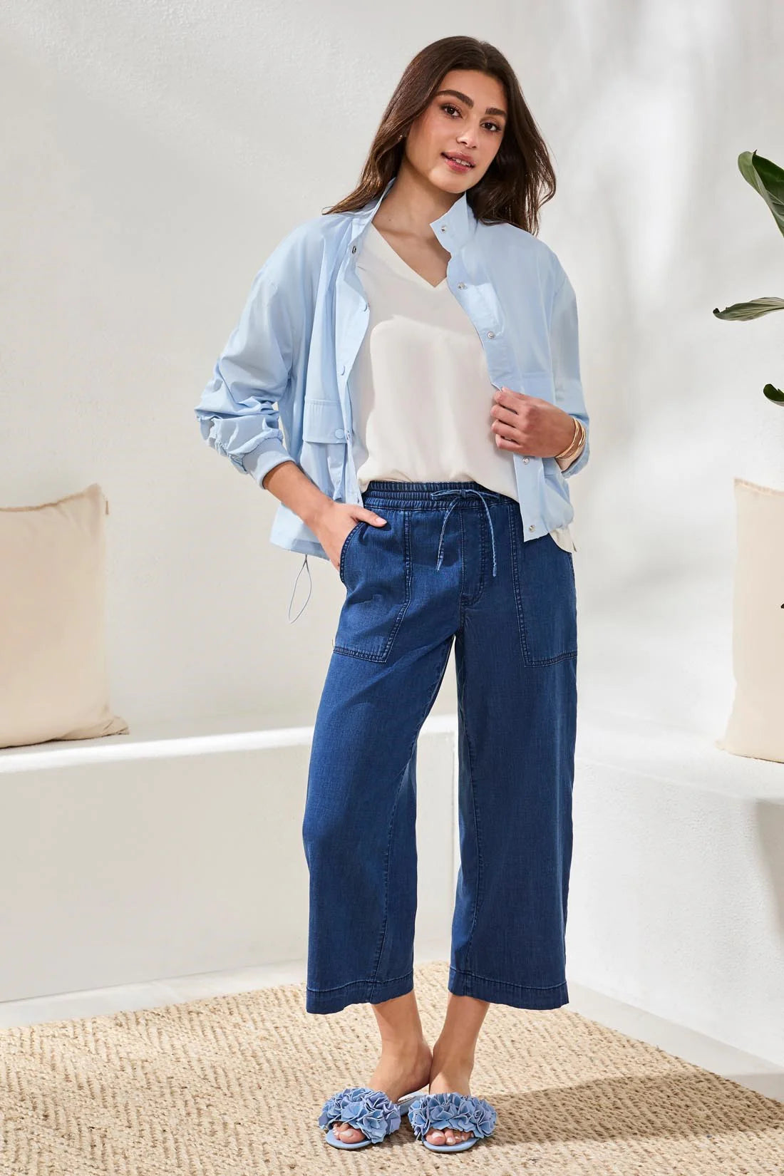 Tribal Audrey Wide Leg Denim Joggers