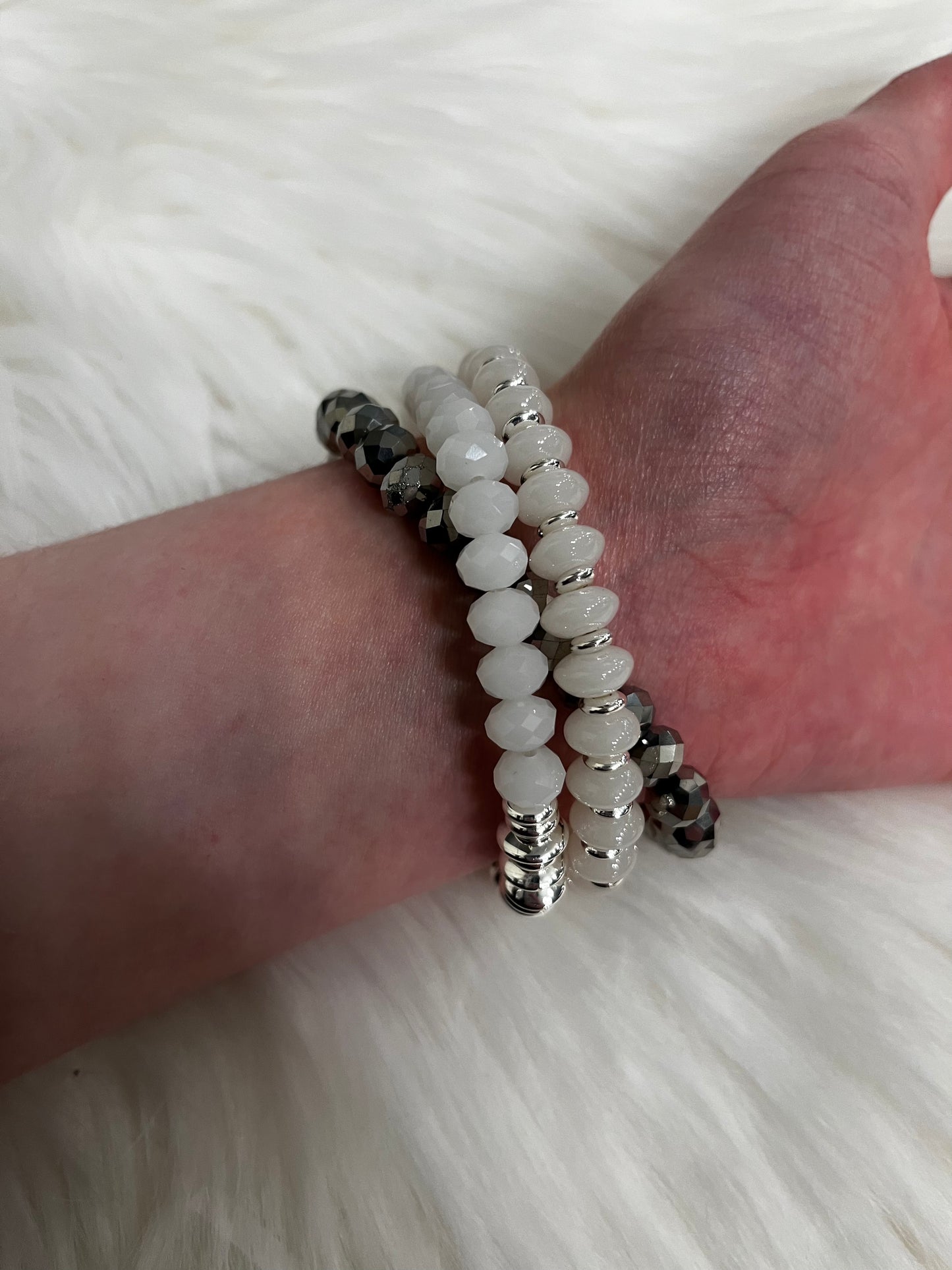 Merx White Bead Wrap Bracelet