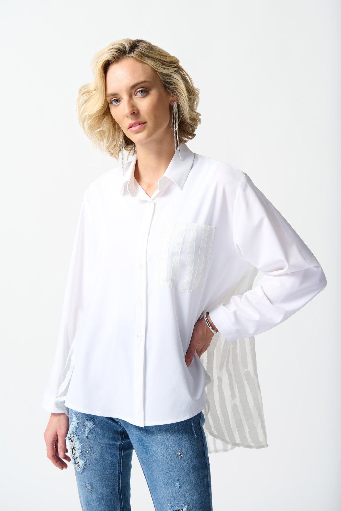 Woven And Jacquard Organza Blouse
242091