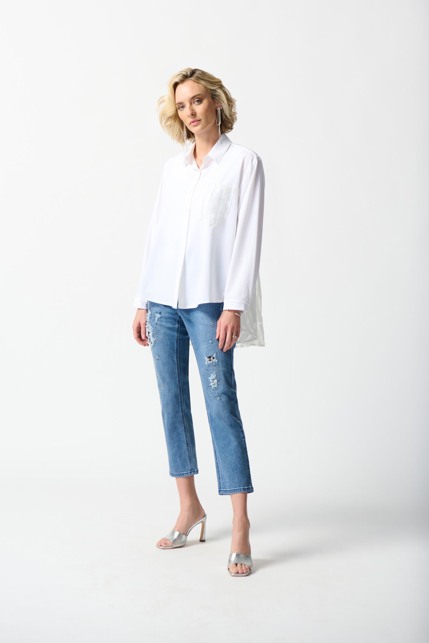 Woven And Jacquard Organza Blouse
242091