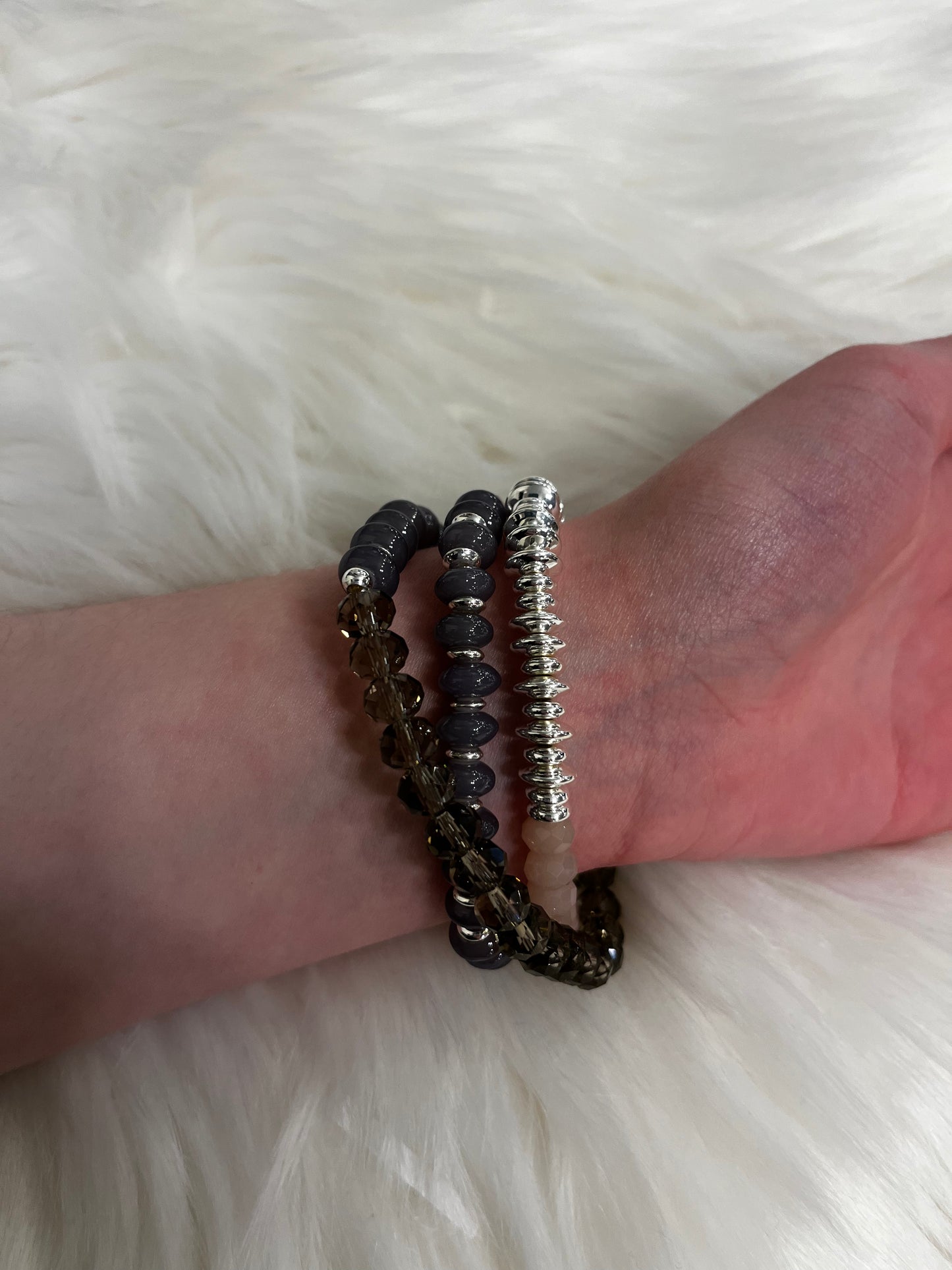 Merx Pink/Purple Bead Wrap Bracelet