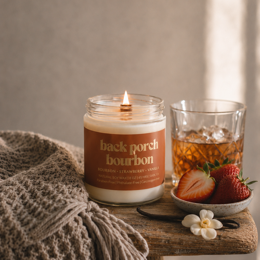 Prairie Creek Candles Back Porch Bourbon Soy Candle