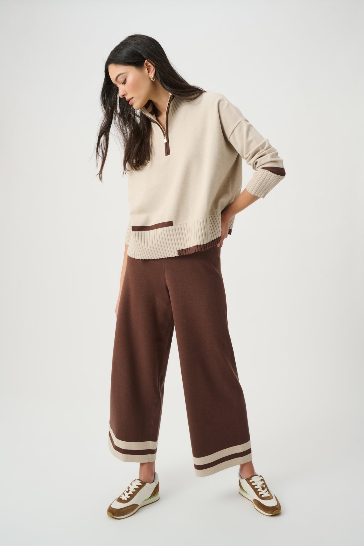 Striped Hem Knitted Culotte271959
